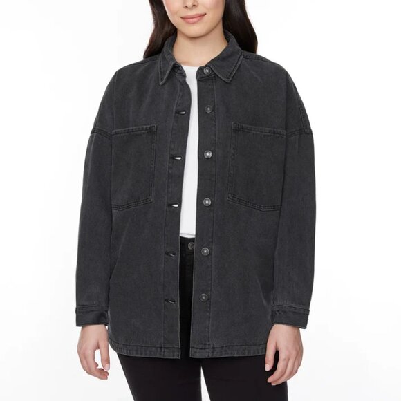 NEW Hudson Oversize Denim Jacket | Black - Picture 1 of 5